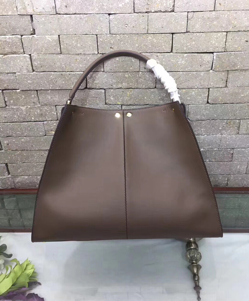 Fendi Peekaboo X lite Regular Leather Bag 8BN310 Coffee